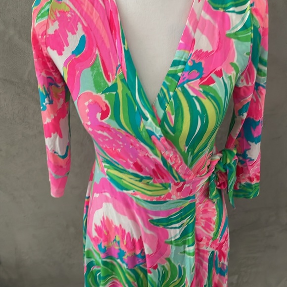 Lilly Pulitzer midi wrap up dress size XS - Picture 2 of 3